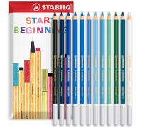 STABILO CarbOthello Lot de 12 crayons à craie pastel Couleurs océan