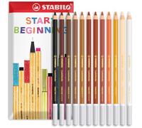 STABILO CarbOthello Lot de 12 crayons à craie pastel neutre dans une pochette cadeau