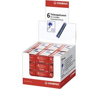 STABILO Cartouche - Lot x 144 recharges standard pour stylo plume - encre effaçable - Bleu