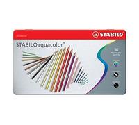 Stabilo Crayon De Couleur Aquarellable Aquacolor Boite Metal De 36 Crayons