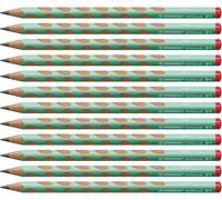 STABILO Crayon graphite ergonomique EASYgraph – Lot de 12 HB Droitier Vert pastel