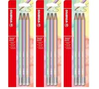 STABILO Crayon papier Swano pastel- 6 crayons graphite HB - coloris pastel assortis (Lot de 3)