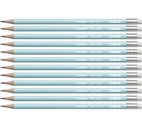 STABILO Crayon papier Swano pastel- Lot x 10 crayons graphite HB - bleu pastel