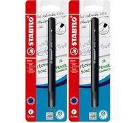 STABILO dr!ver F - Stylo feutre pointe fine - Blister carton x 1 feutre fin - Bleu (Lot de 2)