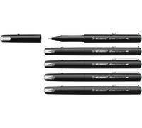 STABILO dr!ver F - Stylo feutre pointe fine - Lot x 5 feutres fins - pointe 0,4 mm - vert