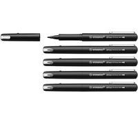 STABILO drver M - Stylo feutre pointe moyenne - Lot x 5 stylos feutre pointe nylon 0,8mm - noir