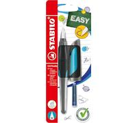 STABILO EASYbuddy - Stylo plume ergonnomique - Blister x 1 stylo-plume rechargeable - plume M pour tous - Noir/bleu