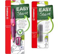 STABILO EASYergo 3.15 Lot de 6 crayons à pression ergonomiques pour droitier Rose/violet Avec 1 mine épaisse Dureté HB & taille-crayon + mines de recharge - Dureté HB & Taille-crayon + recharge -