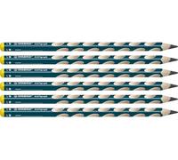STABILO EASYgraph - Crayon graphite ergonomique - Lot x 6 crayons papier - HB - bleu ardoise - Gaucher