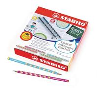 STABILO EASYgraph S - Crayon graphite ergonomique fin - Classpack de 48-8 gauchers et 40 droitiers - Couleurs assorties - Degré HB