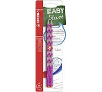 STABILO EASYgraph S Matita Ergonomica fusto sottile HB Rosa per Destrorsi - Blister da 2, 2 Pezzi