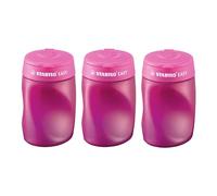 STABILO EASYsharpener Lot de 3 Taille-crayons ergonomiques rose avec réservoir - Droitier