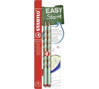 STABILO Crayons EASYgraph triangulaires ergonomiques pour droitier Vert pastel HB Lot de 2