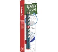STABILO Crayon graphite ergonomique EASYgraph S HB Bleu ardoise Droitier Blister 2