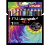 Crayons de couleur aquarellables STABILO aquacolor ARTY - Pochette de 24