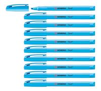 STABILO flash - Surligneur - Lot x 10 surligneurs fluo - Bleu | Lot de 10, bleu