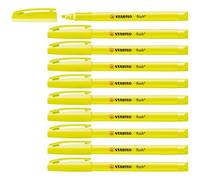 STABILO flash - Surligneur - Lot x 10 surligneurs fluo - Jaune | Lot de 10, jaune