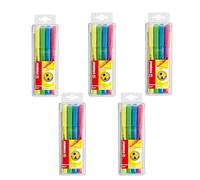 STABILO flash - Surligneur - Lot x 5 pochettes x 4 surligneurs fluo - Coloris assortis 20 surligneurs