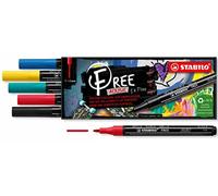 Marqueur stabilo royal free acrylic toutes surfaces t100 pointe fine set 2 coloris assortis coffret 5 unites