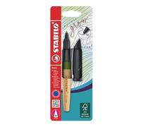 STABILO Grow bille - Stylo bille - rechargeable - Blister x 1 - vert mousse/bois de chêne