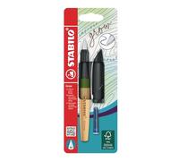 STABILO Stylo-plume Grow rechargeable - Blister x1 - vert mousse et bois de chêne