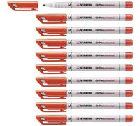 Stabilo Lot De 10 Feutres Pour Transaprent Ohpen Encre Soluble Pointe Médium Rouge