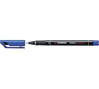 STABILO Lot de 10 Marqueurs OHPen permanent 0,4 mm S bleu