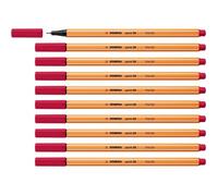 STABILO Lot de 10 Stylo-Feutres POINT 88 Pointe Fine 0,4 mm rouge bordeaux