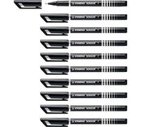 Stabilo Lot De 10 Stylos Feutre Fineliner Sensor Pointe Fine Noir