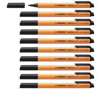 STABILO Lot de 10 Stylos Feutre GREENpoint Pointe large 0,8 mm Noir