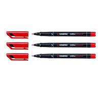 STABILO Lot de 3 Feutres pour films OHPen Universal Permanent S 0,4mm Rouge