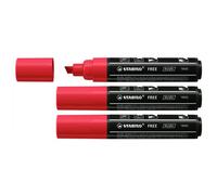 Stabilo Lot De 3 Marqueurs Pointe Large Free Acrylic T800c Rouge Foncé