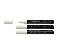 Stabilo Lot De 3 Marqueurs Pointe Moyenne Free Acrylic T300 Blanc
