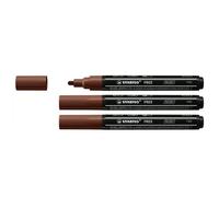 Stabilo Lot De 3 Marqueurs Pointe Moyenne Free Acrylic T300 Marron