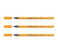 STABILO Lot de 3 Stylo-feutres Fin Point 88 Tracé 0,4 mm Orange