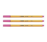 STABILO Lot de 3 Stylo-Feutres POINT 88 Pointe Fine 0,4 mm rouge bruyère