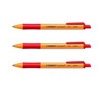 Stylo bille Stabilo Pointball rétractable pointe 2.5 mm - écriture large - rouge