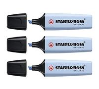 Surligneur stabilo boss original pastel encre base eau pointe biseautee largeur trace 2/5mm coloris nuage de