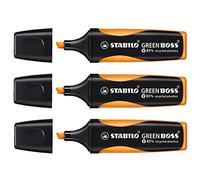 Stabilo Surligneur Green Boss, Orange À 83% À Base De Plastique Recyclé