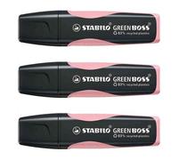 Stabilo Lot De 3 Surligneurs Green Boss Pastel, Rouge