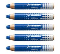 STABILO Lot de 5 Crayons marqueur MARKdry - bleu