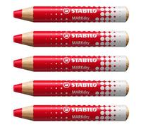 STABILO Lot de 5 Crayons marqueur MARKdry - rouge