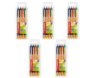 Stabilo Lot De 5 Pochettes De 4 Stylos Bille Rétractable Pointball Tracé 0,5 Mm, Couleurs Assorties