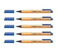 STABILO Lot de 5 Stylos Feutre GREENpoint Pointe large 0,8 mm Bleu