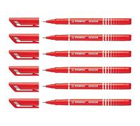 STABILO Lot de 6 Stylos feutre Fineliner Sensor pointe fine rouge
