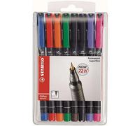STABILO Feutre pour films OHPen universal – permanent – pointe 0,4 mm – pochette de 8 marqueurs
