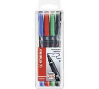 STABILO Marqueurs permanents OhPen – Pointe moyenne 1,0 mm – Pochette de 4