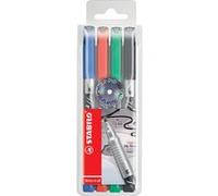 STABILO Marqueur permanent Write-4-all M (1 mm) - Pochette 4 couleurs - étui plastique