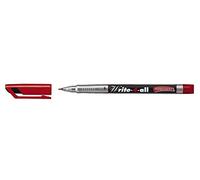 STABILO - Marqueur permanent Write-4-all, S, rouge, largeur detracé: 0,4 mm (super fin), pointe ogive, résistant à la lumière et à l'humidité, cupuchon ventilé, r