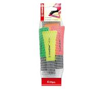 STABILO NEON - Surligneur - Filet x 4 surligneurs fluo - Couleurs assortis